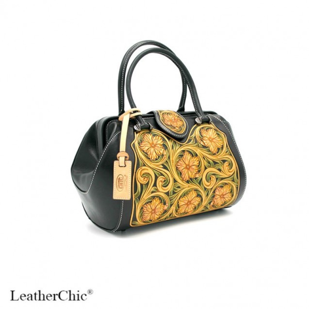 Leather Hand Carved Bag